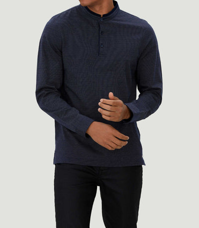 Polo à col mao marine "Calo" - IZAC