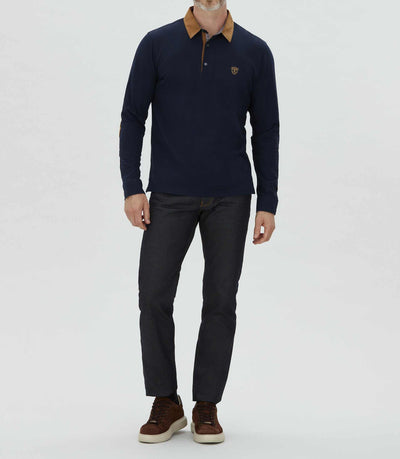 Polo jersey chemise marine "Carl" - IZAC