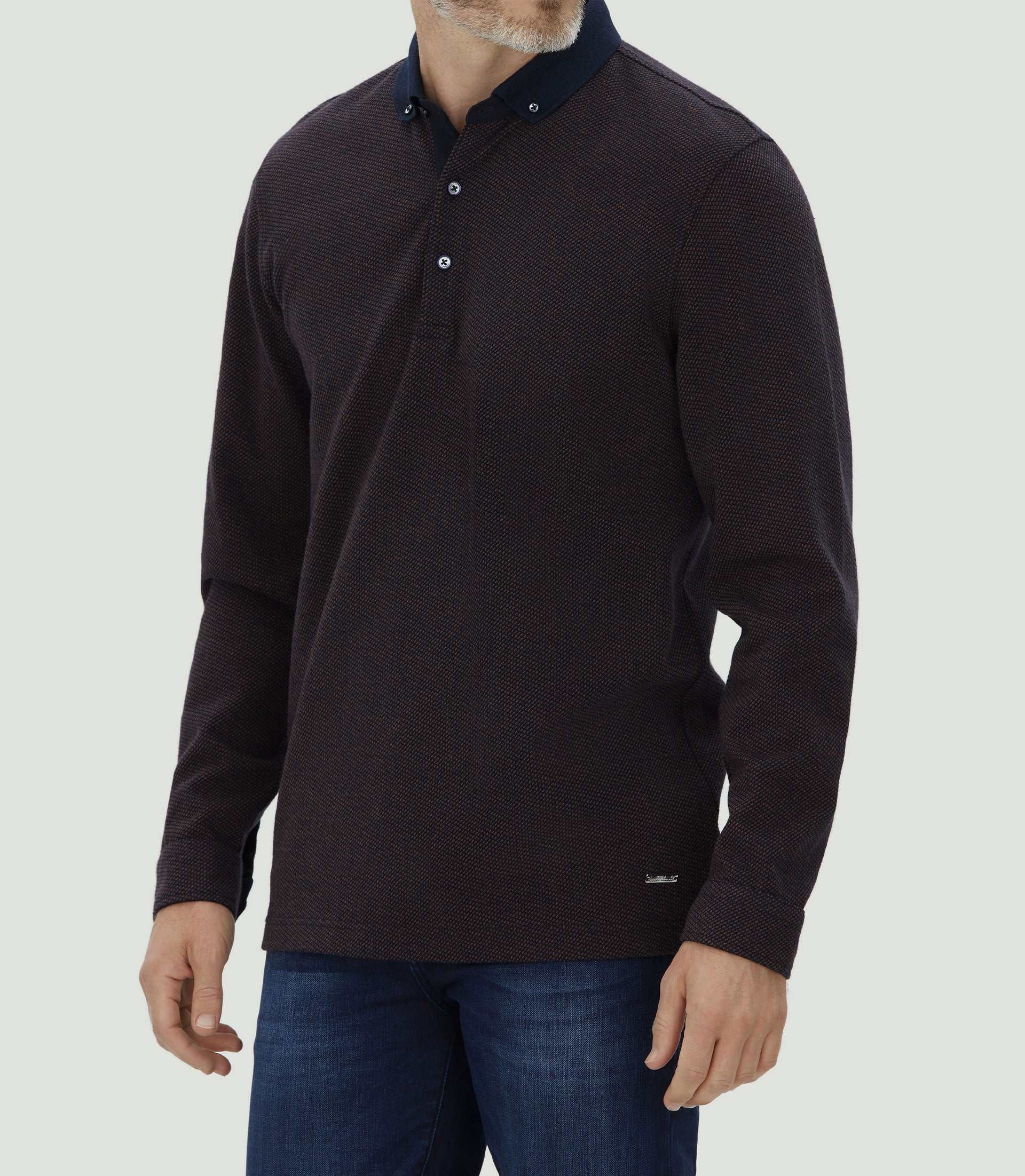 Polo manches longues marine "Clovis" - IZAC