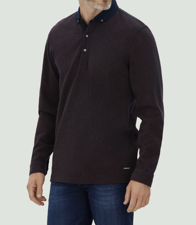 Polo manches longues marine "Clovis" - IZAC