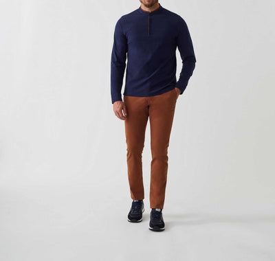 Polo manches longues marine "Darko" - IZAC