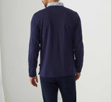 David" navy long sleeve polo