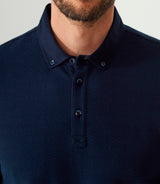 Derby" long sleeve polo shirt navy