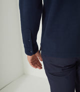 Derby" long sleeve polo shirt navy