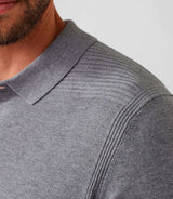 Polo manches longues gris chiné "Diego" - IZAC