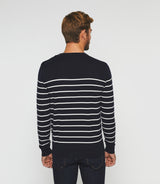 Daymon" navy stripes round neck sweater