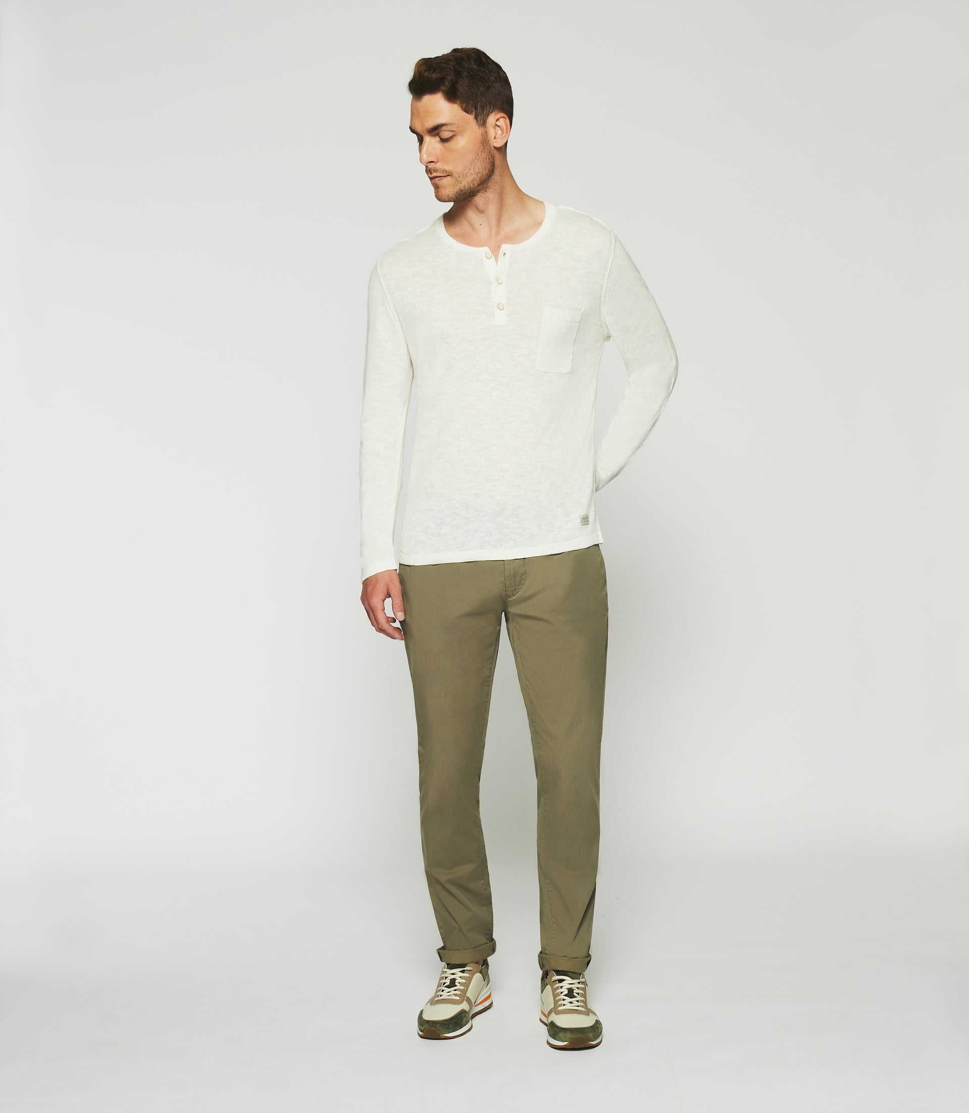 Pull col tunisien écru DIETTER - IZAC