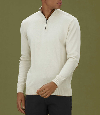 Pull col zippé écru "Lancelot" - IZAC