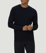 Layton" navy round neck sweater