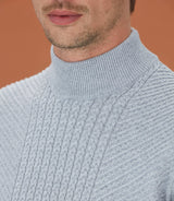 Lorentin" grey mid-collar sweater