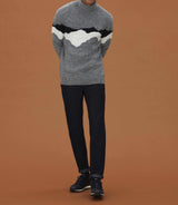 Ludmila" grey graphic turtleneck sweater