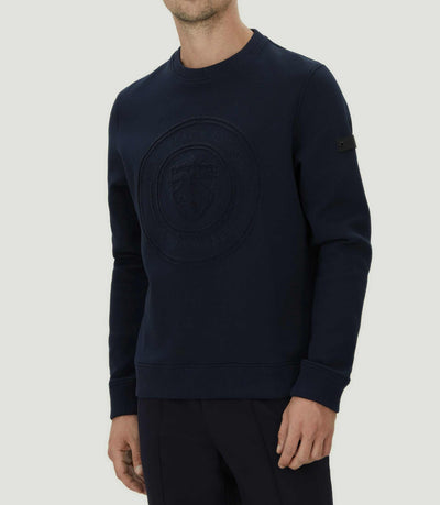 Sweat col rond imprimé marine "SWlaurik" - IZAC