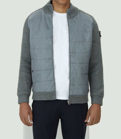 Sweat zippé col montant gris chiné "SWlestat" - IZAC