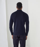 Pull col montant laine marine "Simeo"