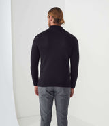 Pull col montant laine noir "Simeo"