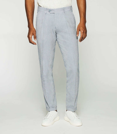 Pantalon ville à rayures blanc et bleu BCAPRI - IZAC