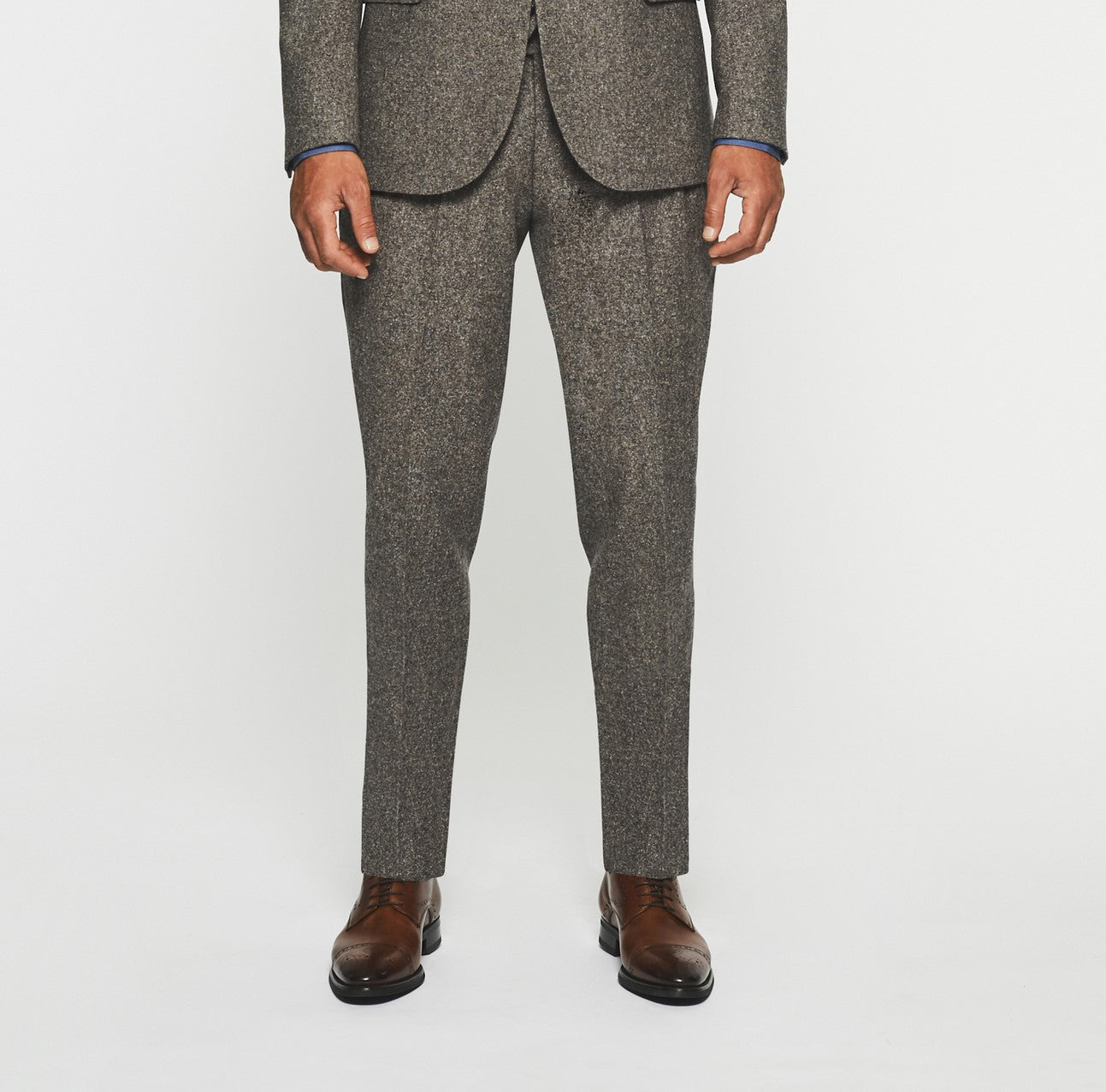 Pantalon ville en tweed marron FSABLE - IZAC