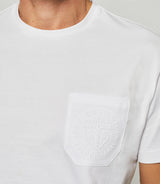 Gabrielout" white round neck T-shirt