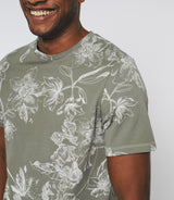 Gaethan" short sleeve khaki print t-shirt