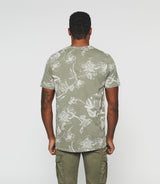 Gaethan" short sleeve khaki print t-shirt