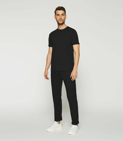 T-shirt uni à manches courtes noir GINO - IZAC