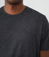 T-shirt manches courtes avec logo gris anthracite "Hector" - IZAC