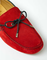 Red leather loafers