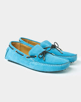 Turquoise leather loafers