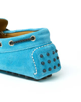 Turquoise leather loafers