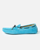 Turquoise leather loafers