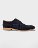 Derby cuir suédé bleu denim "Enzo" - IZAC