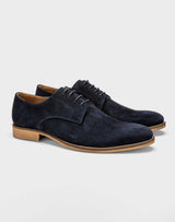 Derby cuir suédé bleu denim "Enzo" - IZAC