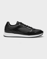 Eric" black leather and textile sneakers