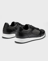 Eric" black leather and textile sneakers