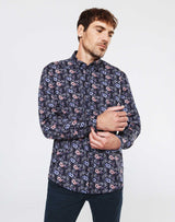 Chemise casual fleurs et oiseaux - IZAC