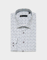 Chemise micro motif bleu - IZAC