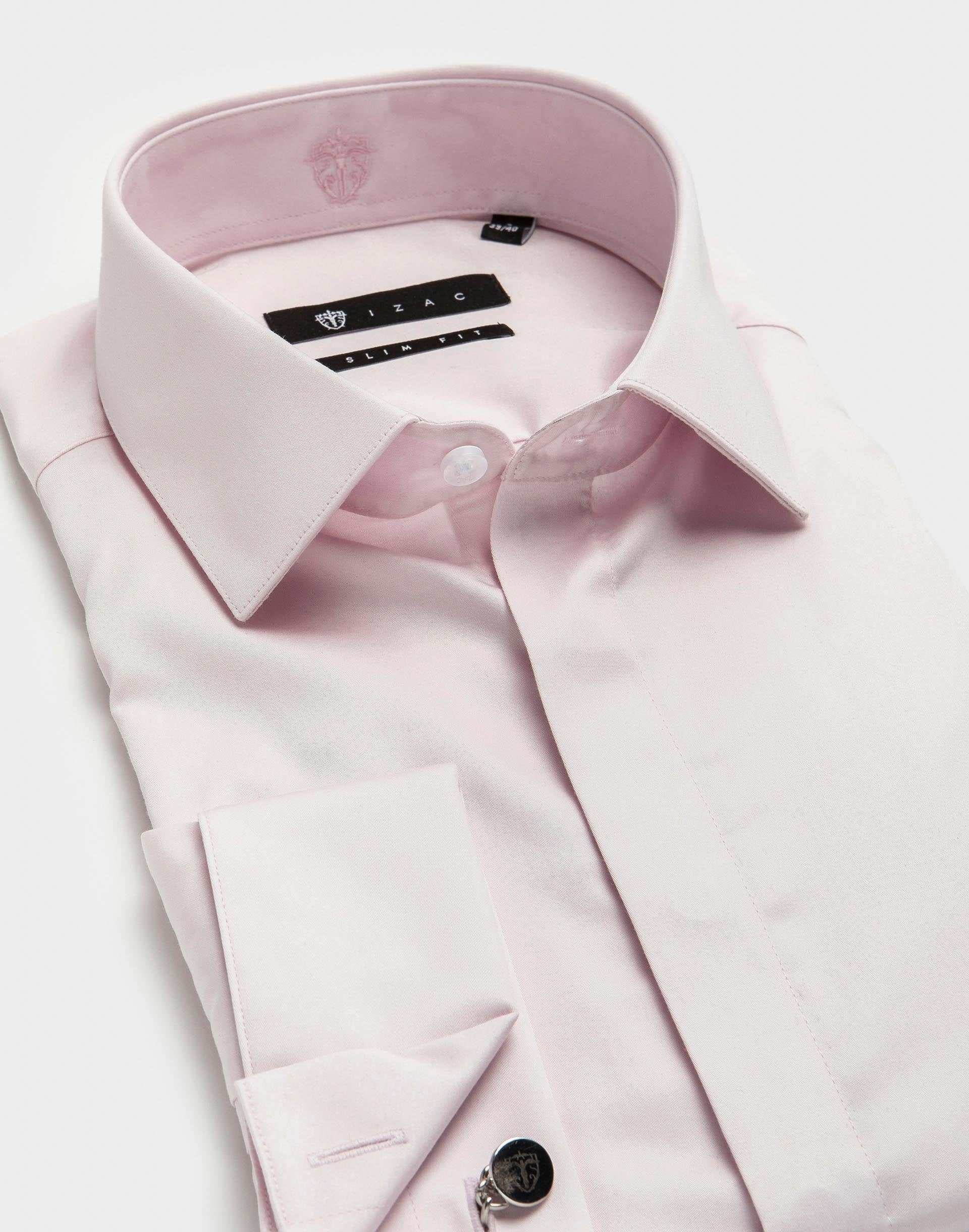 Chemise satin slim rose - IZAC