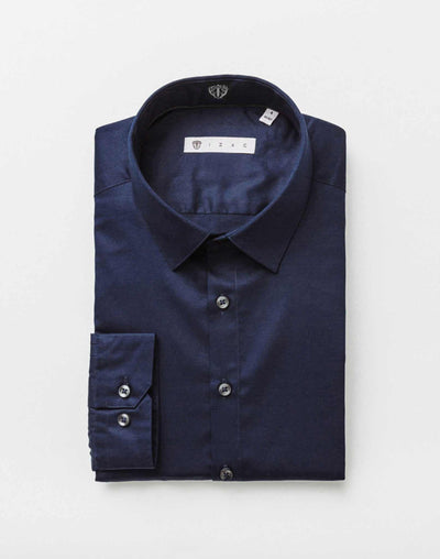 Chemise slim marine foncé "Satinslim" - IZAC