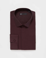 Chemise unie coton bordeaux - IZAC