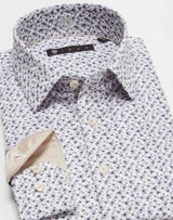 Chemise motif fleurs beige IZAC