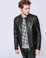 Blouson en cuir noir "Dump" - IZAC