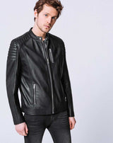 Blouson en cuir noir "Dump" - IZAC