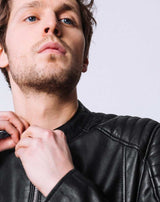 Blouson en cuir noir "Dump" - IZAC