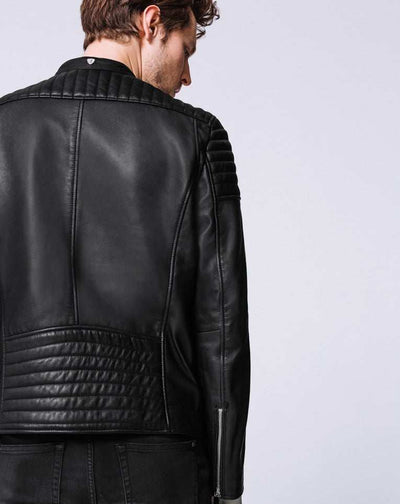 Blouson en cuir noir "Dump" - IZAC
