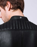 Blouson en cuir noir "Dump" - IZAC