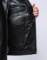 Blouson en cuir noir "Dump" - IZAC
