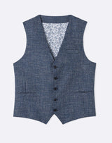 Gilet motif pied de poule bleu - IZAC