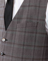 Xfrenchy" beige checkered suit vest