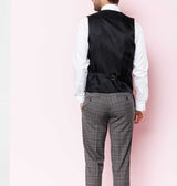 Xfrenchy" beige checkered suit vest