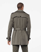 Khaki double-breasted trench coat